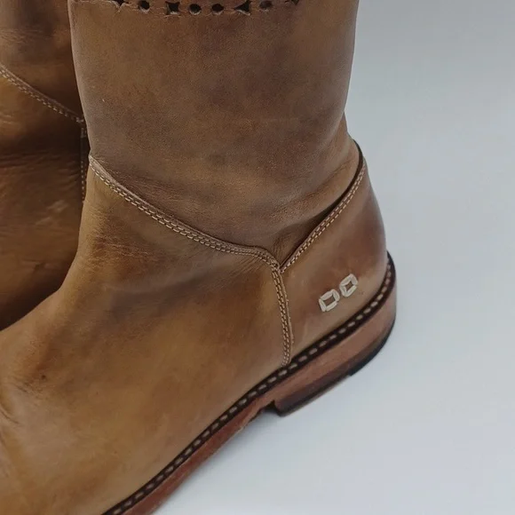 BED STU Cambridge Leather Boots Tall Tan Driftwood SZ 9 - Picture 3 of 16